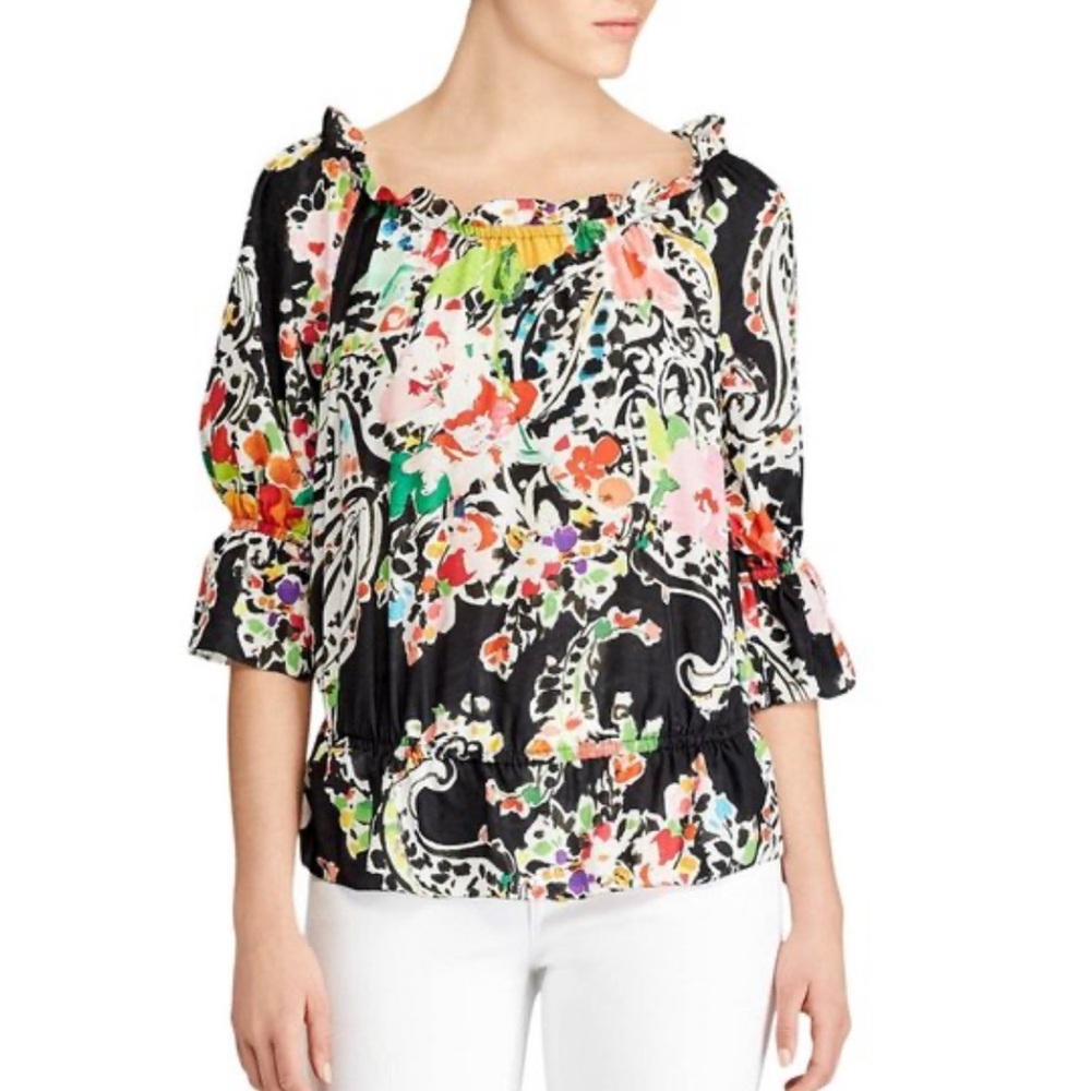 Lauren Ralph Lauren Ordisty Paisley Blouson Blouse